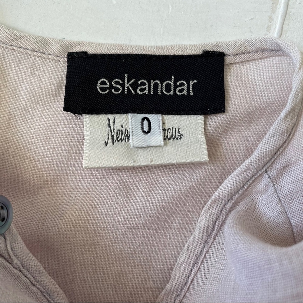 Eskandar Oversized Linen Dusty Pink Hidden Buttons Tunic Dress Size 0 - Picture 3 of 12